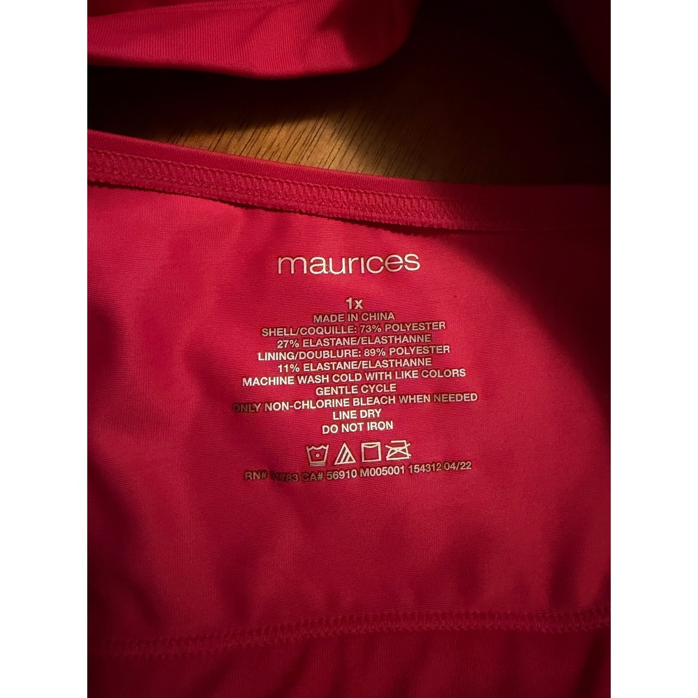 Maurices Womens Pink Crisscross Back Sports Bra Size 1X Activewear M005001 - Picture 3 of 4